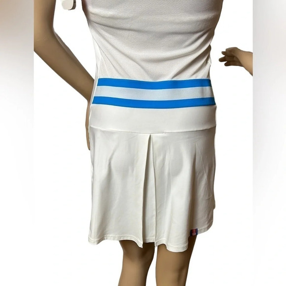 Wilson white halter tennis dress,activewear,racer back,pleated skirt,logo,slits - Picture 10 of 17